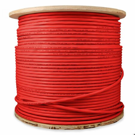 Add-On 1000FT NON-TERMINATED CAT6A NON-BOOTED, NON-SNAGLESS RED UTP COPPER PVC BU ADD-CAT6ABULK1K-RD